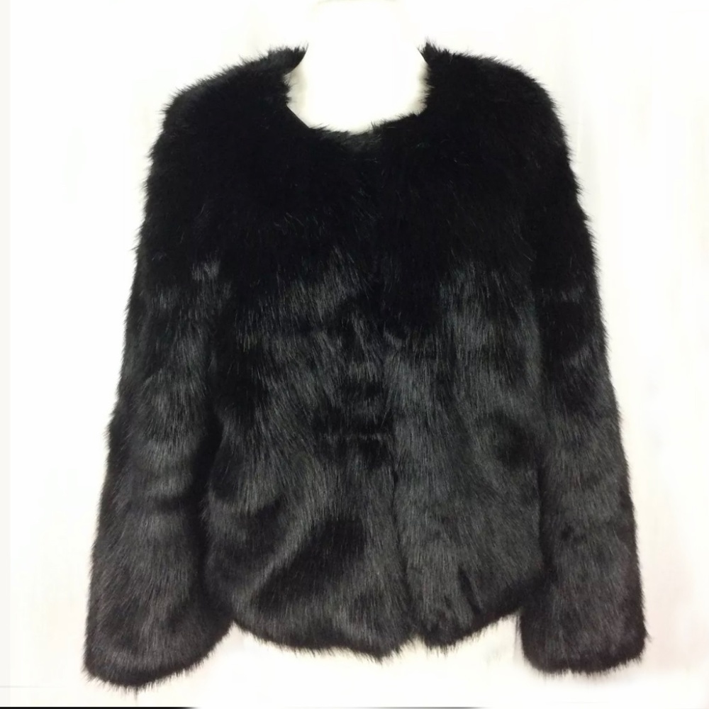 Luxurious & Chic Black Faux Fur Jacket